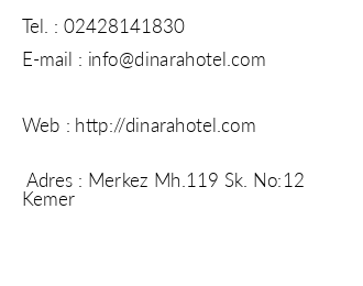 Dinara Hotel iletiim bilgileri